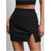 imageSOLY HUX Skirts for Women Split Bodycon Mini Skirt High Waisted Casual SkirtPure Black