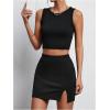imageSOLY HUX Skirts for Women Split Bodycon Mini Skirt High Waisted Casual SkirtPure Black