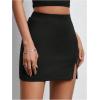 imageSOLY HUX Skirts for Women Split Bodycon Mini Skirt High Waisted Casual SkirtPure Black