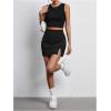 imageSOLY HUX Skirts for Women Split Bodycon Mini Skirt High Waisted Casual SkirtPure Black