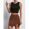 imageSOLY HUX Skirts for Women Split Bodycon Mini Skirt High Waisted Casual SkirtSolid Mocha Brown