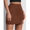 imageSOLY HUX Skirts for Women Split Bodycon Mini Skirt High Waisted Casual SkirtSolid Mocha Brown