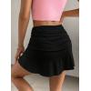 imageSOLY HUX Tennis Skirts for Women Ruffle Hem Skirt Athletic Golf Skorts Skirt with Shorts A Line Daily Workout SkirtsPure Black