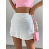 imageSOLY HUX Tennis Skirts for Women Ruffle Hem Skirt Athletic Golf Skorts Skirt with Shorts A Line Daily Workout SkirtsPure White