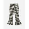 imageSOLY HUX Toddler Girls Checkered Flare Leggings High Waisted Bell Bottom Pants Workout Athletic TrousersBlack and Beige