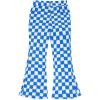 imageSOLY HUX Toddler Girls Checkered Flare Leggings High Waisted Bell Bottom Pants Workout Athletic TrousersBlue and White