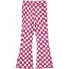 imageSOLY HUX Toddler Girls Checkered Flare Leggings High Waisted Bell Bottom Pants Workout Athletic TrousersPink and White