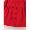 imageSOLY HUX Toddler Girls Double Breasted Long Sleeve Trench Coat Teddy Lined Outerwear Winter Pea CoatsSolid Red