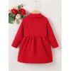 imageSOLY HUX Toddler Girls Double Breasted Long Sleeve Trench Coat Teddy Lined Outerwear Winter Pea CoatsSolid Red