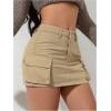 imageSOLY HUX Womens Denim Cargo Skirts Y2k Low Waist Bodycon Mini Skirt Jean Skirts with PocketPure Khaki