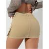 imageSOLY HUX Womens Denim Cargo Skirts Y2k Low Waist Bodycon Mini Skirt Jean Skirts with PocketPure Khaki