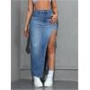 imageSOLY HUX Womens Denim Skirts High Split Bodycon Long Skirt Casual Going Out Jean SkirtsLight Wash