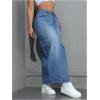 imageSOLY HUX Womens Denim Skirts High Split Bodycon Long Skirt Casual Going Out Jean SkirtsLight Wash