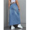 imageSOLY HUX Womens Denim Skirts High Split Bodycon Long Skirt Casual Going Out Jean SkirtsLight Wash