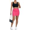 imageSOLY HUX Womens Elastic High Waist Bodycon Pencil Mini SkirtSolid Hot Pink
