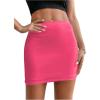 imageSOLY HUX Womens Elastic High Waist Bodycon Pencil Mini SkirtSolid Hot Pink