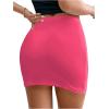 imageSOLY HUX Womens Elastic High Waist Bodycon Pencil Mini SkirtSolid Hot Pink