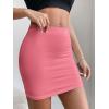 imageSOLY HUX Womens Elastic High Waist Bodycon Pencil Mini SkirtSummer Pink