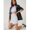 imageSOLY HUX Womens Elastic High Waist Bodycon Pencil Mini SkirtWhite