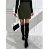 imageSOLY HUX Womens High Waisted Mini Corduroy Skirt Split Hem Business Casual Ribbed Knit SkirtsArmy Green
