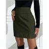 imageSOLY HUX Womens High Waisted Mini Corduroy Skirt Split Hem Business Casual Ribbed Knit SkirtsArmy Green