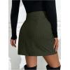 imageSOLY HUX Womens High Waisted Mini Corduroy Skirt Split Hem Business Casual Ribbed Knit SkirtsArmy Green