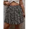 imageSOLY HUX Womens Plus Size Ditsy Floral Print Ruffle Hem Skirt Summer Boho Mini SkirtsBlack Floral