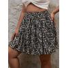 imageSOLY HUX Womens Plus Size Ditsy Floral Print Ruffle Hem Skirt Summer Boho Mini SkirtsBlack Floral