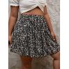 imageSOLY HUX Womens Plus Size Ditsy Floral Print Ruffle Hem Skirt Summer Boho Mini SkirtsBlack Floral