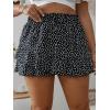 imageSOLY HUX Womens Plus Size Ditsy Floral Print Shirred Elastic High Waisted Wide Leg Skorts SkirtBlack Ditsy Floral