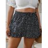 imageSOLY HUX Womens Plus Size Ditsy Floral Print Shirred Elastic High Waisted Wide Leg Skorts SkirtBlack Ditsy Floral