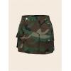 imageSOLY HUX Womens Plus Size Skirt Camo Print High Waisted Mini Cargo Skirts with PocketArmy Green Camo