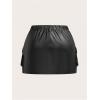 imageSOLY HUX Womens Plus Size Skirt Camo Print High Waisted Mini Cargo Skirts with PocketPure Black