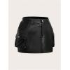 imageSOLY HUX Womens Plus Size Skirt Camo Print High Waisted Mini Cargo Skirts with PocketPure Black