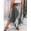 imageSOLY HUX Womens Plus Size Skirt Leaf Print Shirred Tie Front High Waist A Line Summer Long SkirtsMulticoloured Leaf