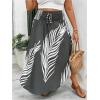 imageSOLY HUX Womens Plus Size Skirt Leaf Print Shirred Tie Front High Waist A Line Summer Long SkirtsMulticoloured Leaf
