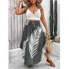 imageSOLY HUX Womens Plus Size Skirt Leaf Print Shirred Tie Front High Waist A Line Summer Long SkirtsMulticoloured Leaf