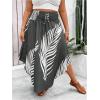 imageSOLY HUX Womens Plus Size Skirt Leaf Print Shirred Tie Front High Waist A Line Summer Long SkirtsMulticoloured Leaf