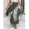 imageSOLY HUX Womens Plus Size Skirt Leaf Print Shirred Tie Front High Waist A Line Summer Long SkirtsMulticoloured Leaf
