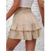 imageSOLY HUX Womens Ruffle Shorts Pleated Mini Skirt Y2k Layered Casual Beach Shorts Shirred Flowy SkortSolid Khaki