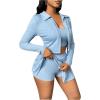 imageSOLY HUX Womens Sexy 2 Piece Mini Skirt Sets Birthday Club Outfits Rave Concert Partywear Tennis Outfits SetPure Blue