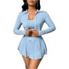 imageSOLY HUX Womens Sexy 2 Piece Mini Skirt Sets Birthday Club Outfits Rave Concert Partywear Tennis Outfits SetPure Blue