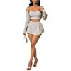 imageSOLY HUX Womens Sexy 2 Piece Mini Skirt Sets Birthday Club Outfits Rave Concert Partywear Tennis Outfits SetPure Khaki