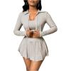 imageSOLY HUX Womens Sexy 2 Piece Mini Skirt Sets Birthday Club Outfits Rave Concert Partywear Tennis Outfits SetPure Khaki