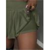 imageSOLY HUX Womens Skirt Sets 2 Piece Outfits Long Sleeve Crop Top with Pleated Mini Skirt Set Party Outfits for WomenArmy Green