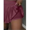 imageSOLY HUX Womens Skirt Sets 2 Piece Outfits Long Sleeve Crop Top with Pleated Mini Skirt Set Party Outfits for WomenPlain Purple