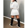 imageSOLY HUX Womens Skirt Sets 2 Piece Outfits Long Sleeve Crop Top with Pleated Mini Skirt Set Party Outfits for WomenWhite Printed