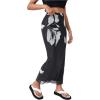 imageSOLY HUX Womens Summer Mesh Print Bodycon Long Skirts High Waist Beach Midi SkirtBlack Printed