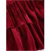 imageSOLY HUX Womens Velvet Mini Skirts Layered Ruffle Shirred High Waisted Flowy Party Cocktail SkirtPure Red