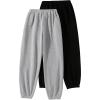 imageSOLY HUX Girls Elastic Waist Sweatpants Casual Thermal Lined Jogger Pants with Pockets 2 Piece SetGrey and Black